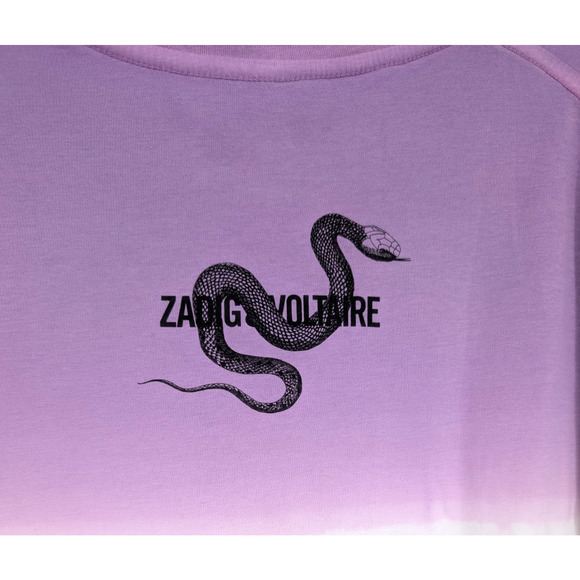 Zadig & Voltaire Tom DD Snake Gradient Ombre Graphic Tee Glam Punk Grunge SML - Picture 9 of 11